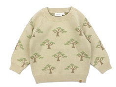 Lil Atelier pebble/melange knit sweater trees